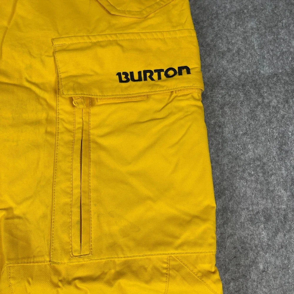 Burton Dryride Mens Yellow Snowboard Pants Cargo Pockets Large